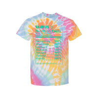 Load image into Gallery viewer, Taurus Nutrition Label - Tie-Dyed T-Shirt
