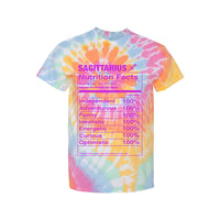 Load image into Gallery viewer, Sagittarius Nutrition Label - Tie-Dyed T-Shirt
