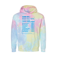 Load image into Gallery viewer, Cancer Nutrition Label - Tie-Dyed Hoodie
