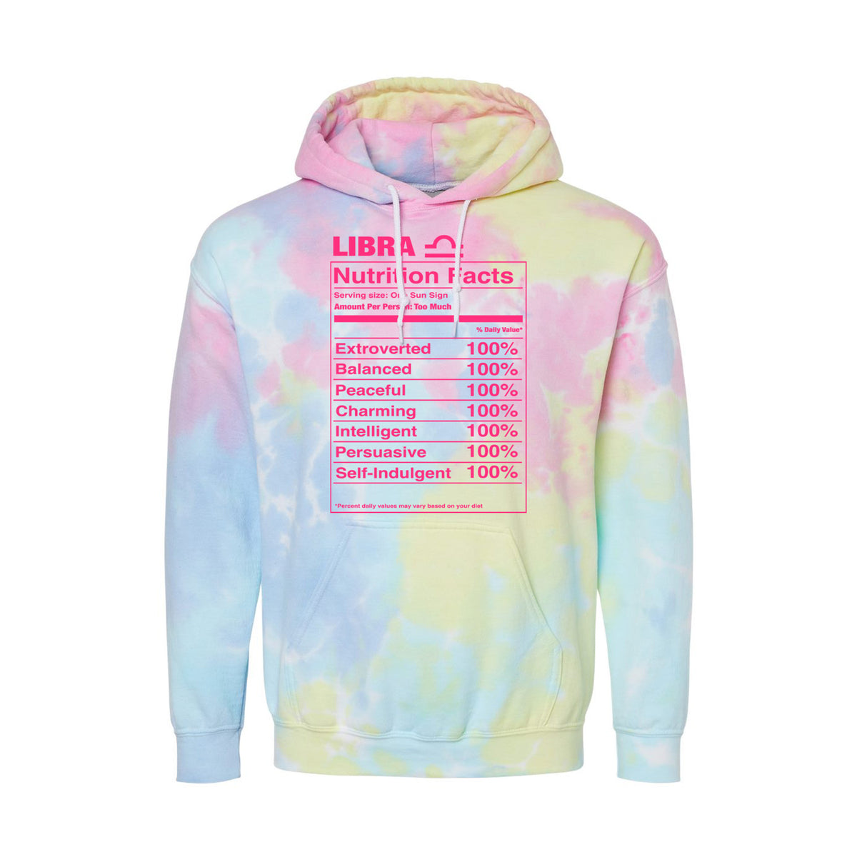 Libra Nutrition Label - Tie-Dyed Hoodie